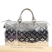 Louis Vuitton FW06 Limited Edition Silver Monogram Miroir Speedy 35 Top Handle Bag