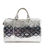 Louis Vuitton FW06 Limited Edition Silver Monogram Miroir Speedy 35 Top Handle Bag