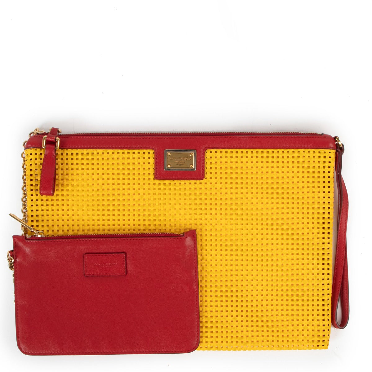 Dolce & Gabbana Yellow Wicker Clutch