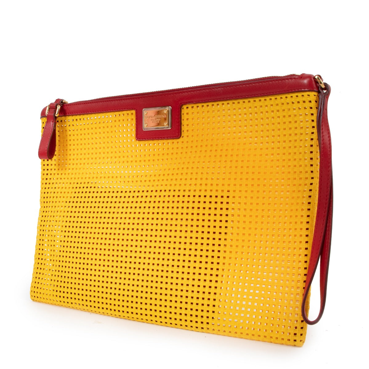 Dolce & Gabbana Yellow Wicker Clutch