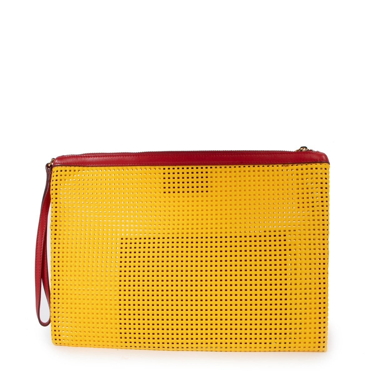 Dolce & Gabbana Yellow Wicker Woven Clutch