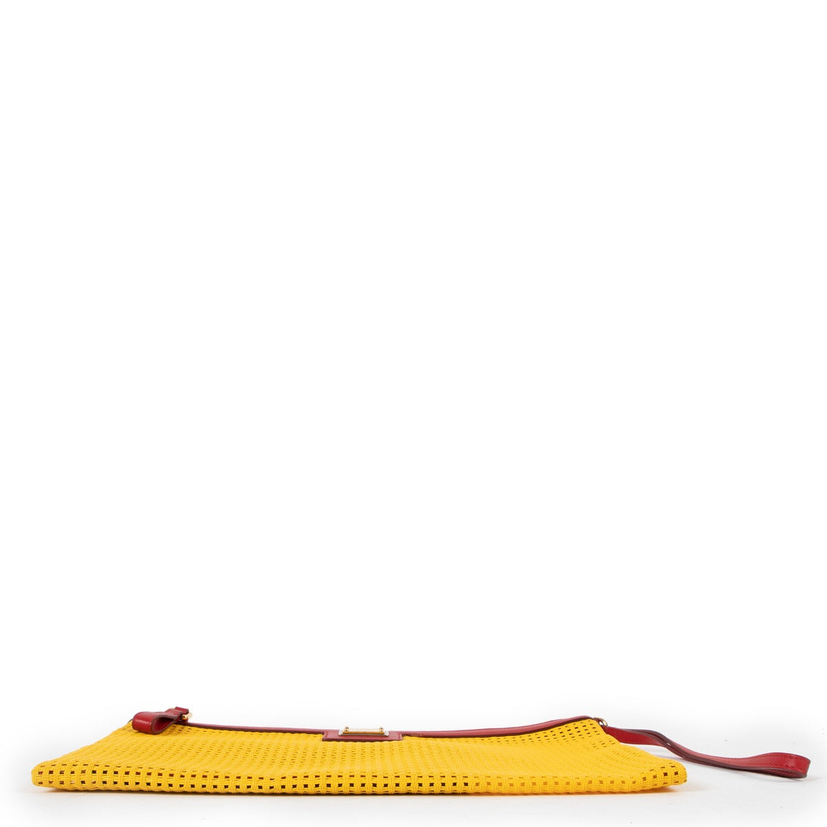 Dolce & Gabbana Yellow Wicker Woven Clutch