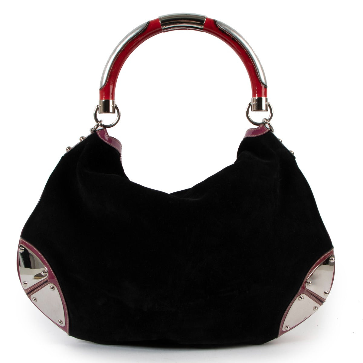 Gucci Black Suede Large Babouska Indy Shoulder Bag