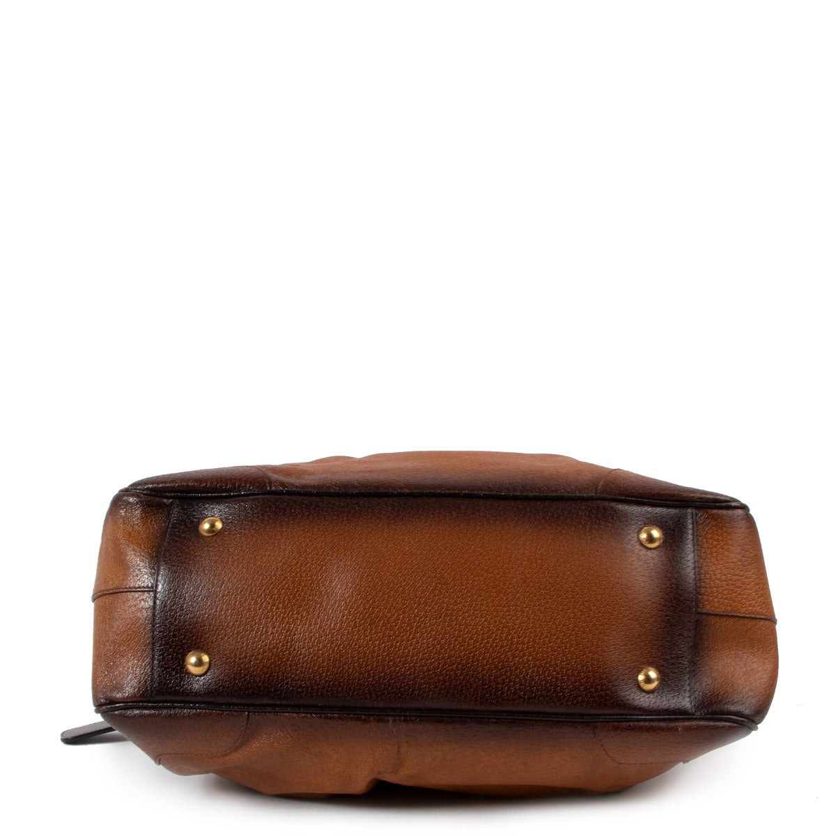 Prada Brown Ombré Leather Frame Doctor Bag