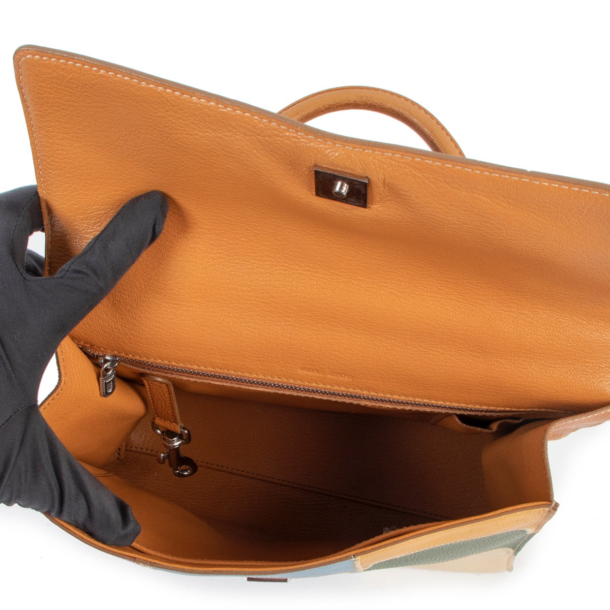Shop safe online at Labellov in Antwerp this 100% authentic seance hand Delvaux Multicolor Grained Leather Top Handle Bag