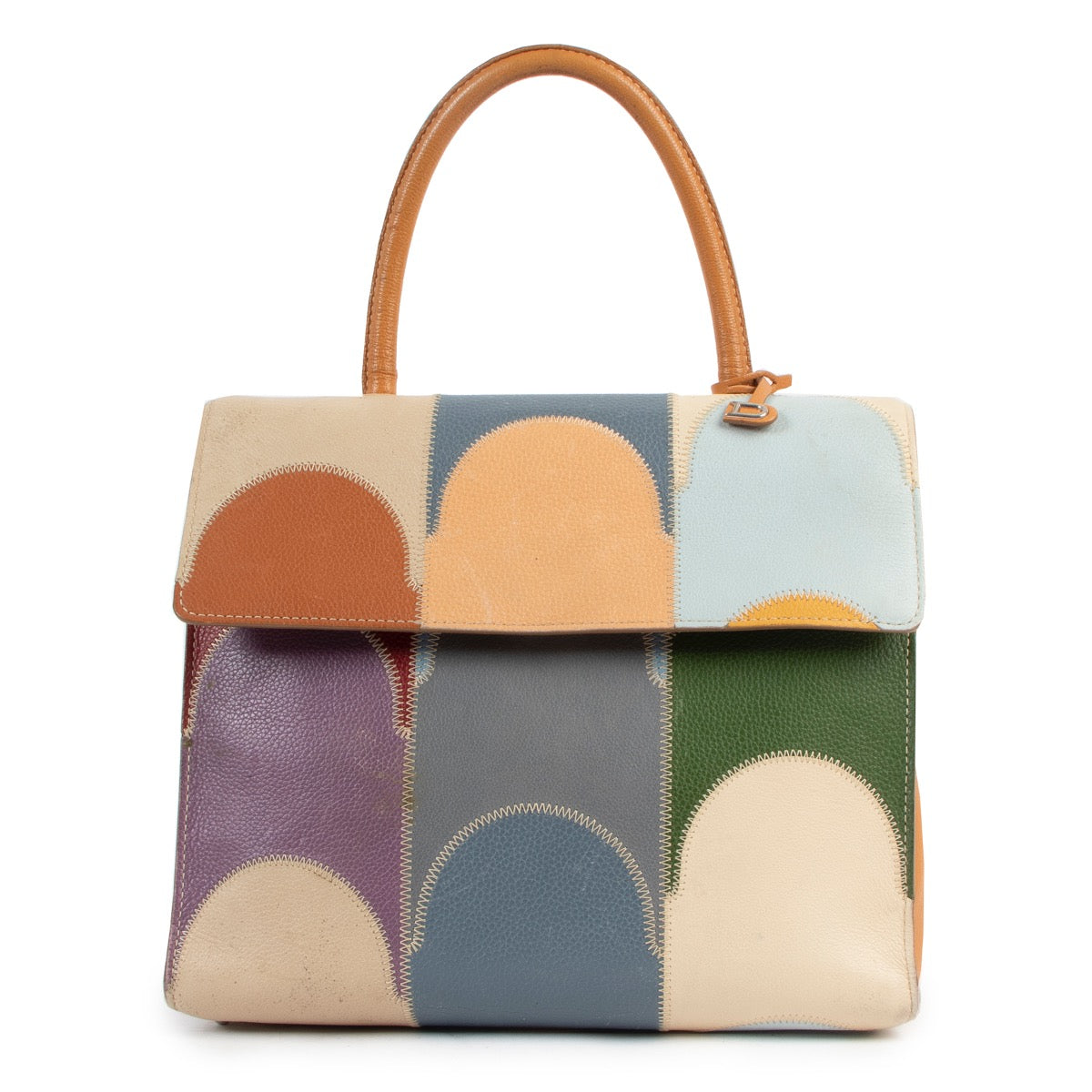 Shop safe online at Labellov in Antwerp this 100% authentic seance handDelvaux Multicolor Grained Leather Arlecchino Top Handle Bag
