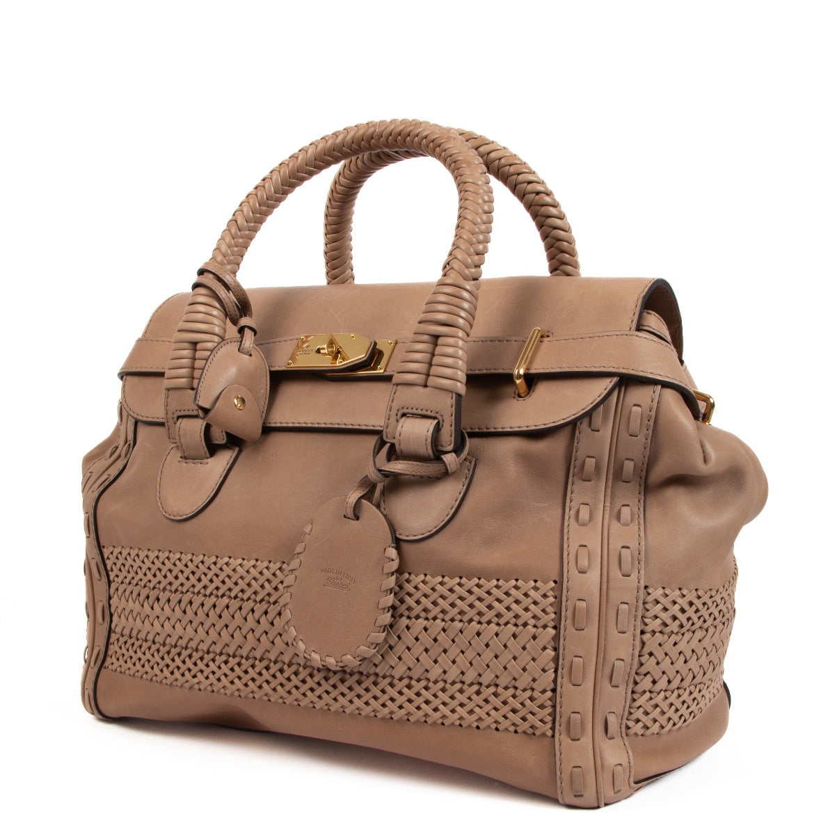 Buy an authentic second hand Gucci Handmade Large Taupe Top Handle in very good condition at Labellov.com