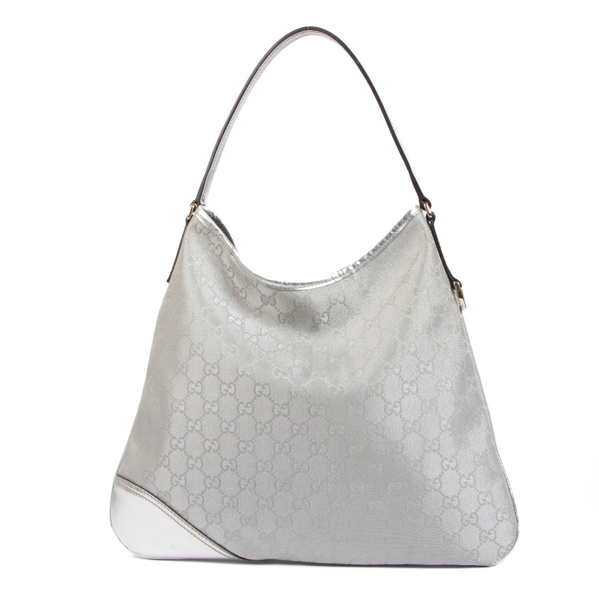 Buy an authentic second hand Gucci Silver GG Canvas Shoulder Bag in good condition at Labellov.com