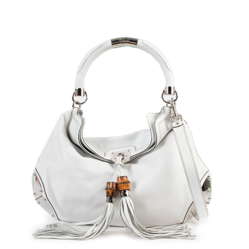 Gucci White Large Babouska Indy Top Handle Bag