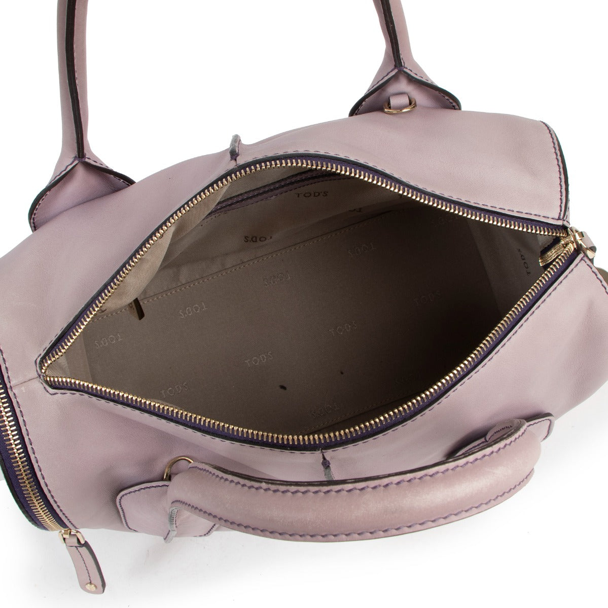 Tods Lilac Leather D-Styling Small Top Handle Bag