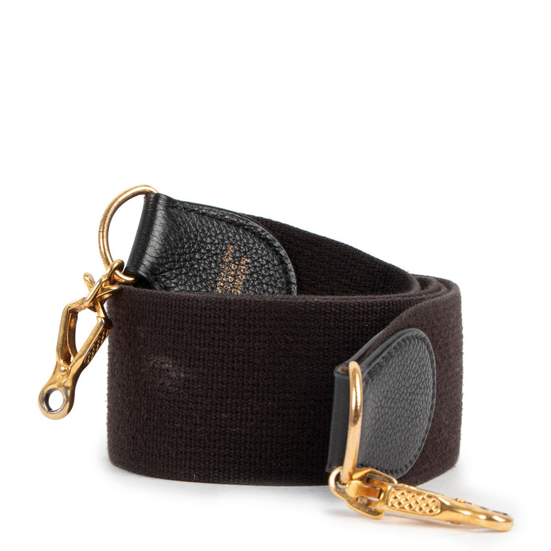 Hermès Black Canvas/Leather Sport Vintage Bag Strap