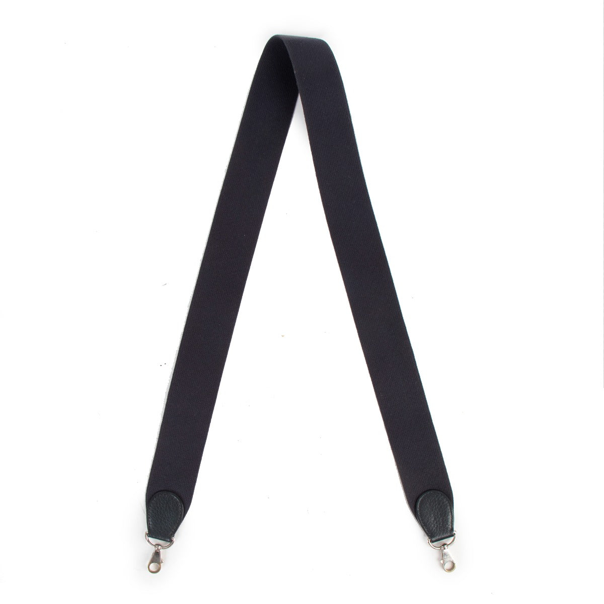 Hermès Bleu De Prusse Canvas/Leather Bag Strap
