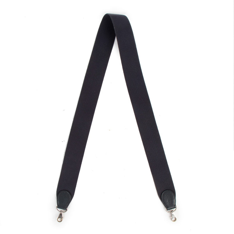 Hermès Bleu De Prusse Canvas/Leather Bag Strap