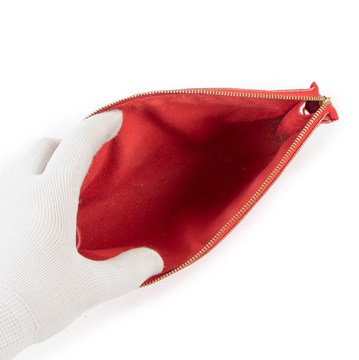 Louis Vuitton Red Epi Leather Pochette Accessories Clutch