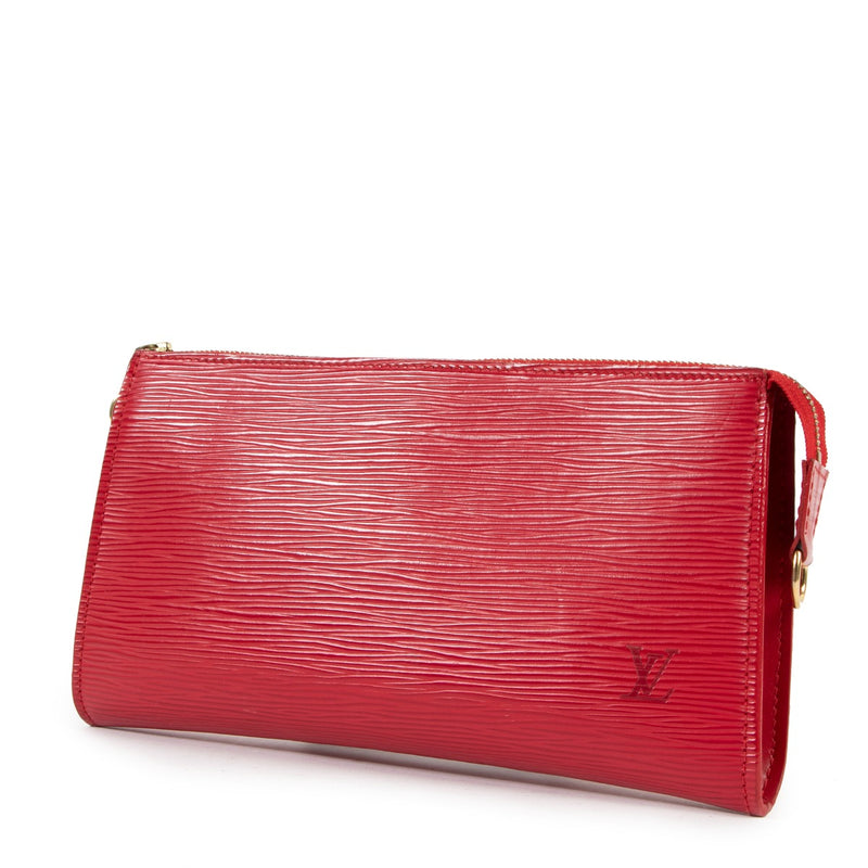 Louis Vuitton Red Epi Leather Pochette Accessories Clutch