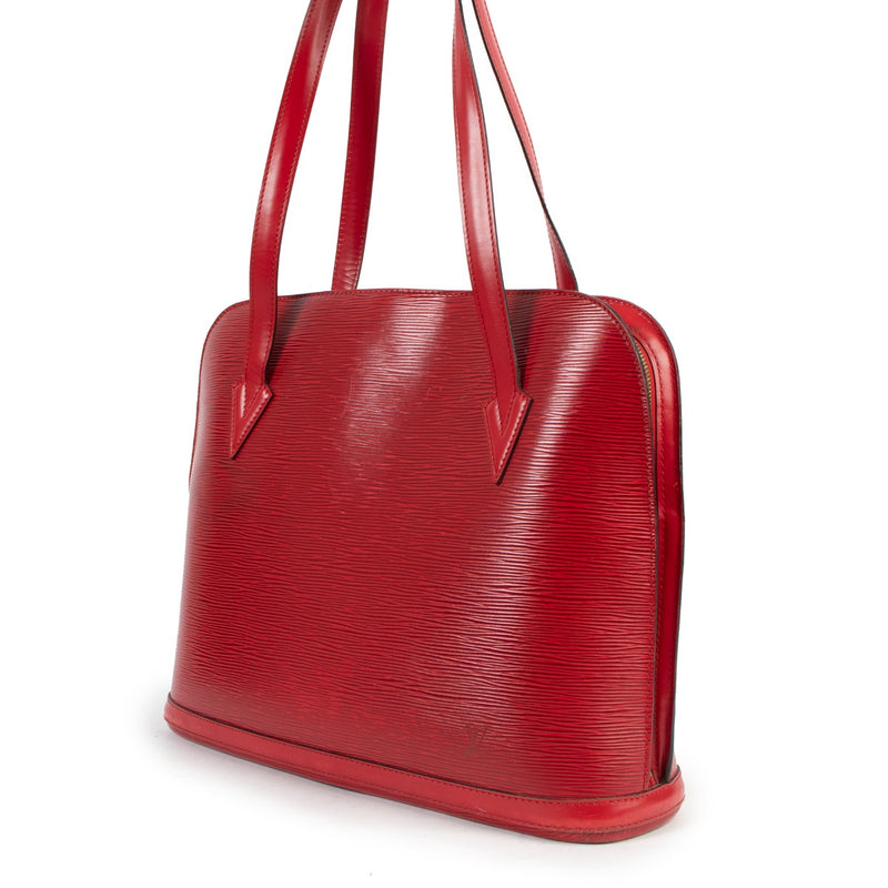 Louis Vuitton Red Epi Leather Lussac Bag