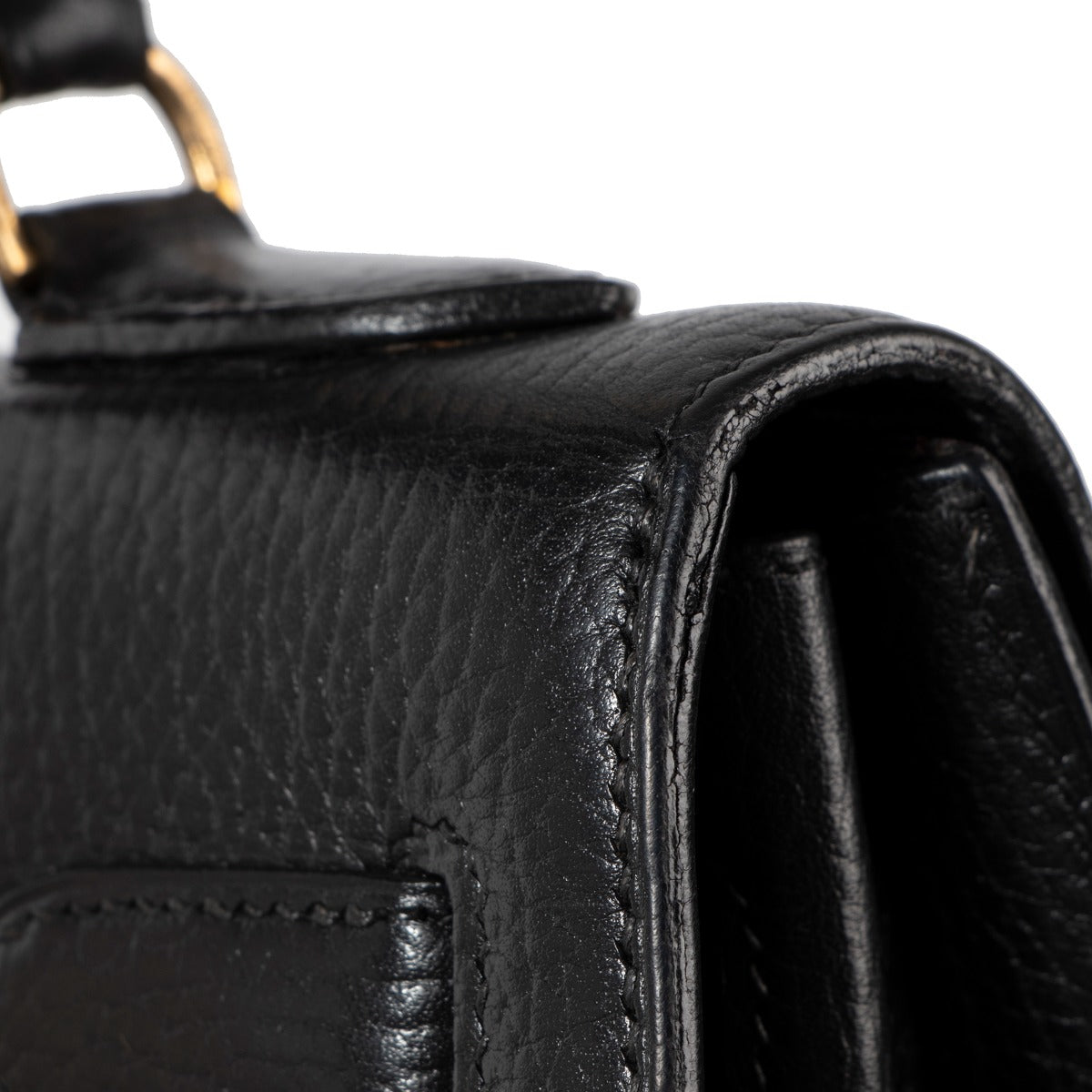 Hermès Vintage Kelly 32 Noir Ardennes GHW