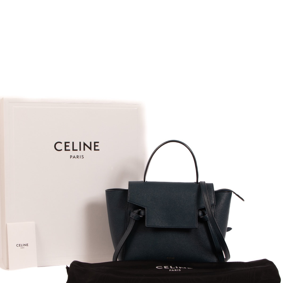 Shop safe online at Labellov in Antwerp, Brussels and Knokke this 100% authentic second hand Celine Blue Leather Nano Belt Bag