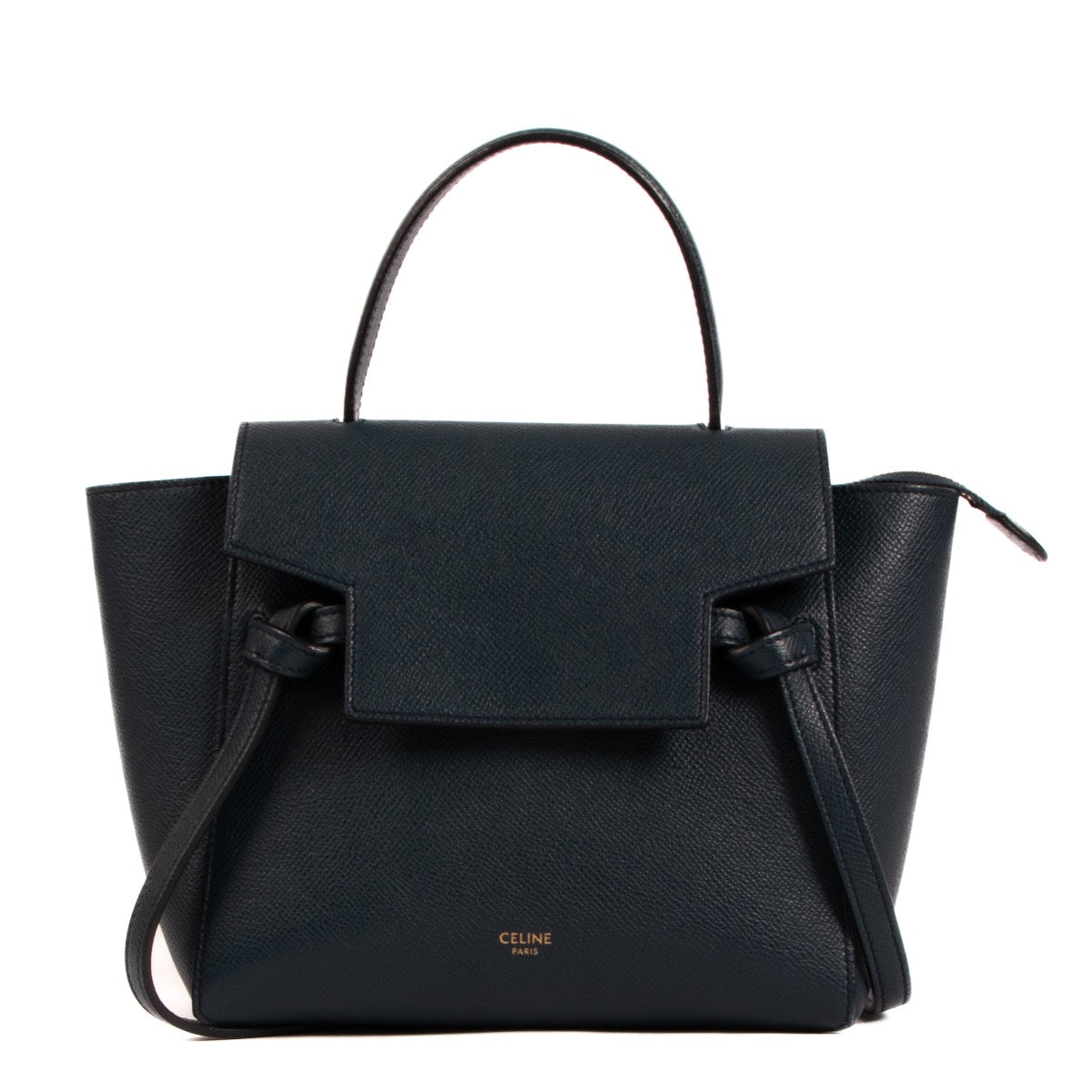 Shop safe online at Labellov in Antwerp, Brussels and Knokke this 100% authentic second hand Celine Blue Leather Nano Belt Bag