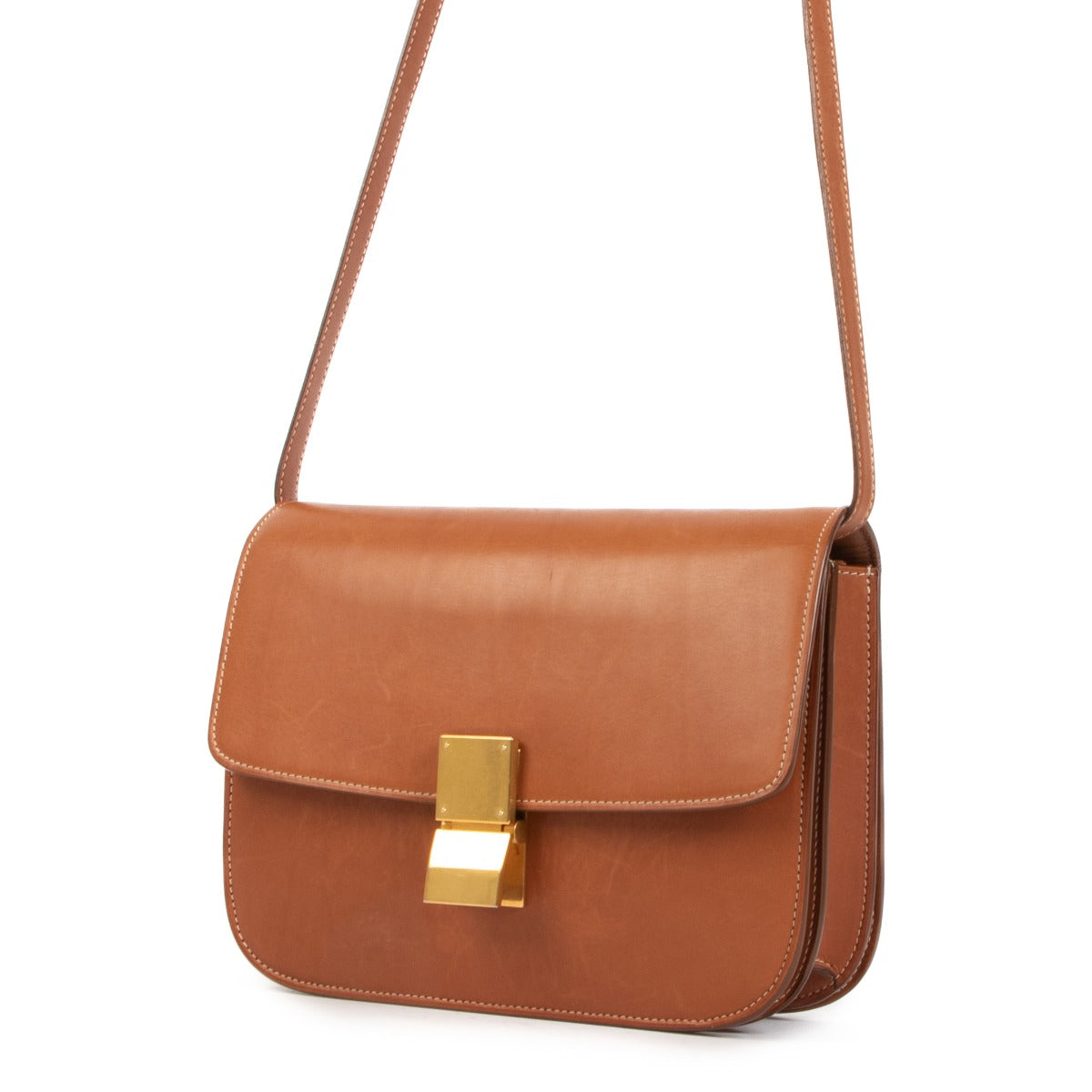 shop authentic second hand Celine Medium Classic Box Bag Camel Calfskin on Labellov.com