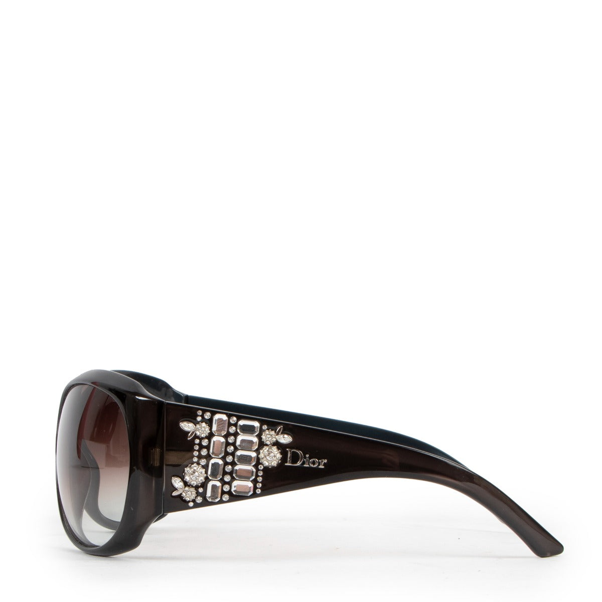 Christian Dior Limited Black Crystal Wrap-Around Sunglasses KIH5M