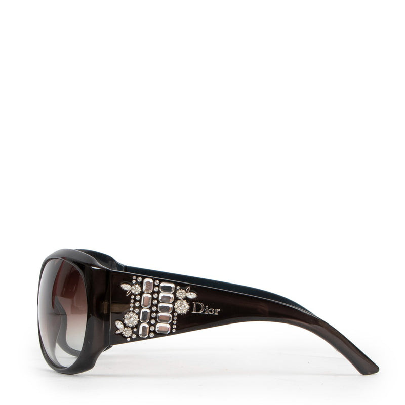 Christian Dior Limited Black Crystal Wrap-Around Sunglasses KIH5M