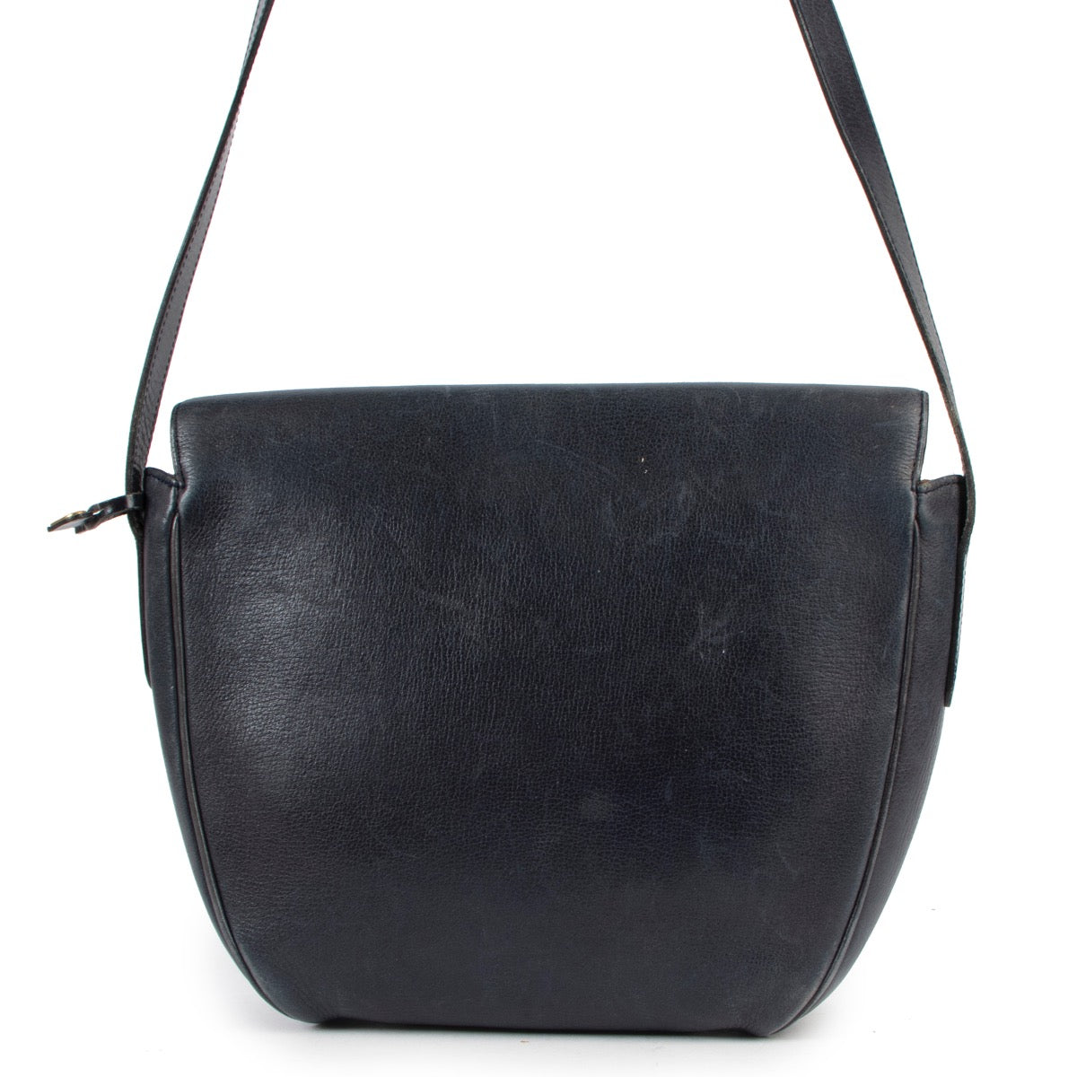 Buy online authentic second hand Delveaux Blue Leather Crossbody in good condition at Labellov in Antwerp