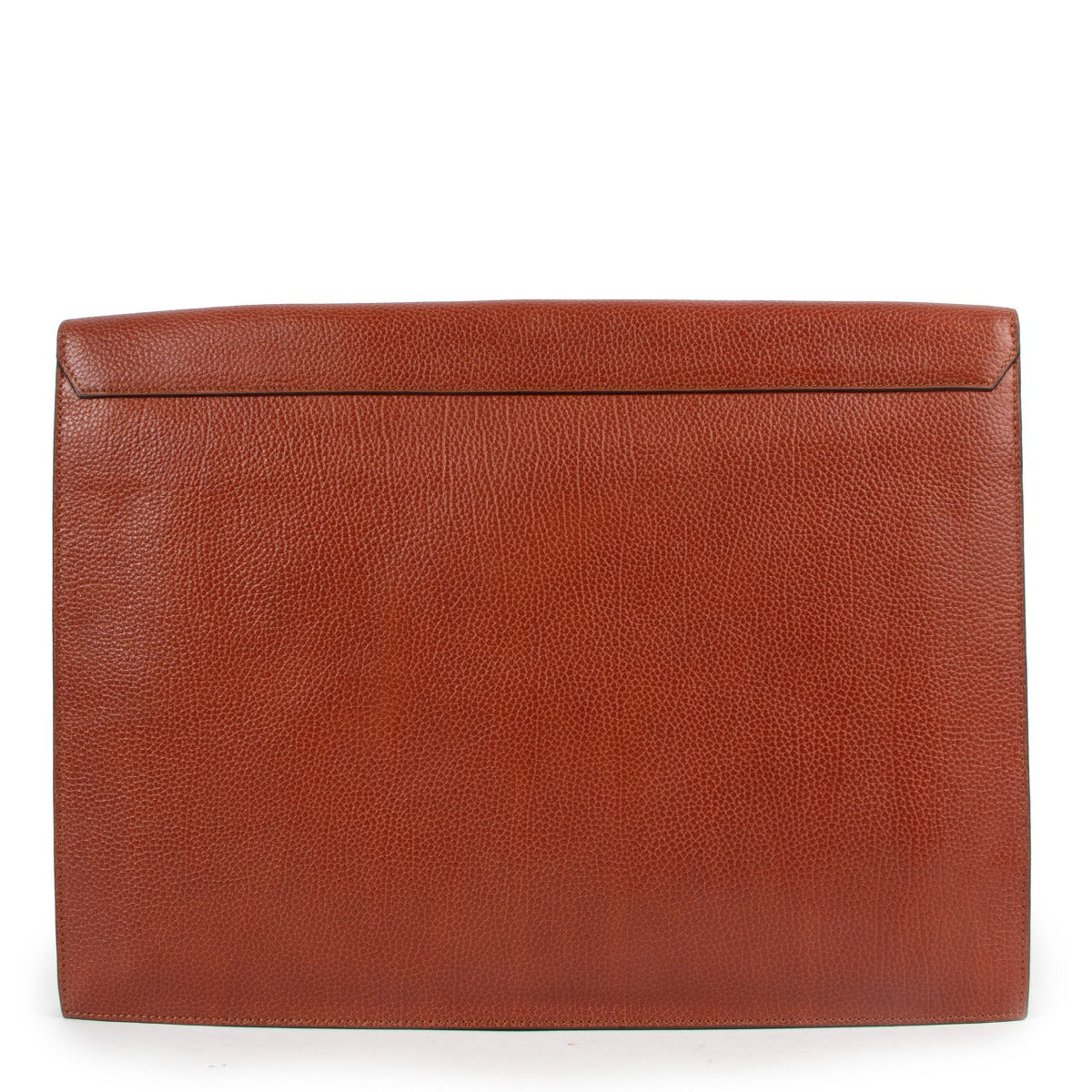 Delvaux Cognac Leather Lock Document Case