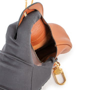 Delvaux Cognac Micro Cerceau With Chain