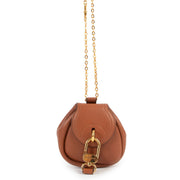 Delvaux Cognac Micro Cerceau With Chain