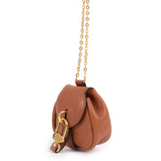 Delvaux Cognac Micro Cerceau With Chain