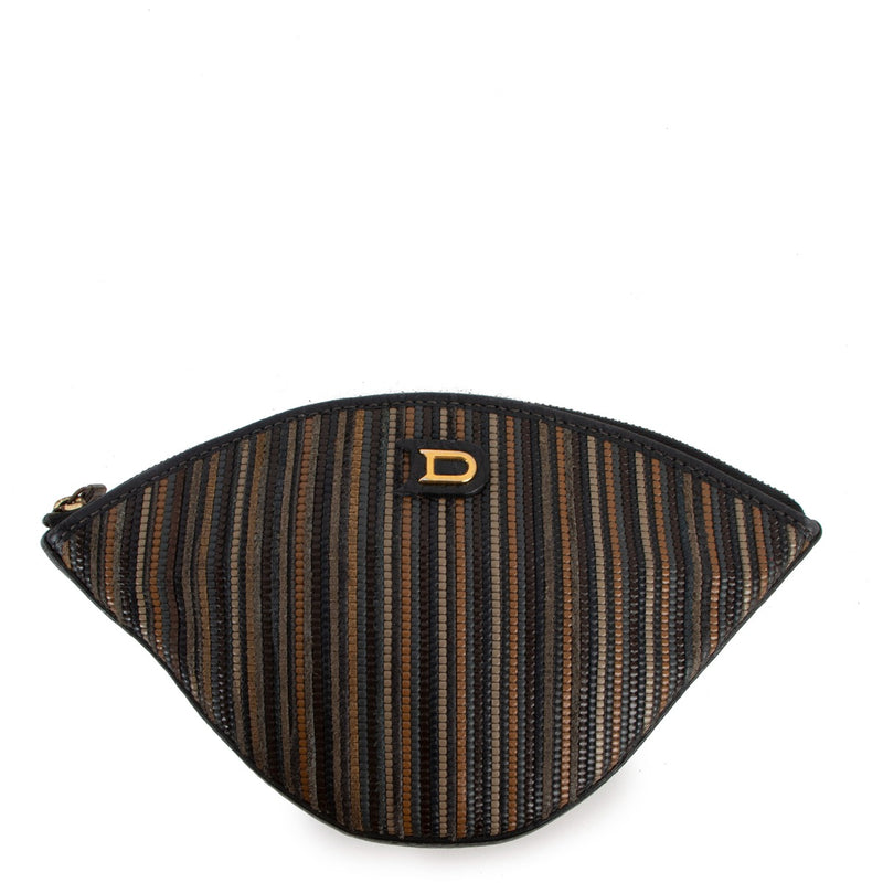 Delvaux Blue Toile de Cuir Pouch