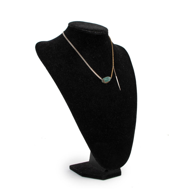 Wouters & Hendrix Zilver/Goud Groene Agaat Ketting