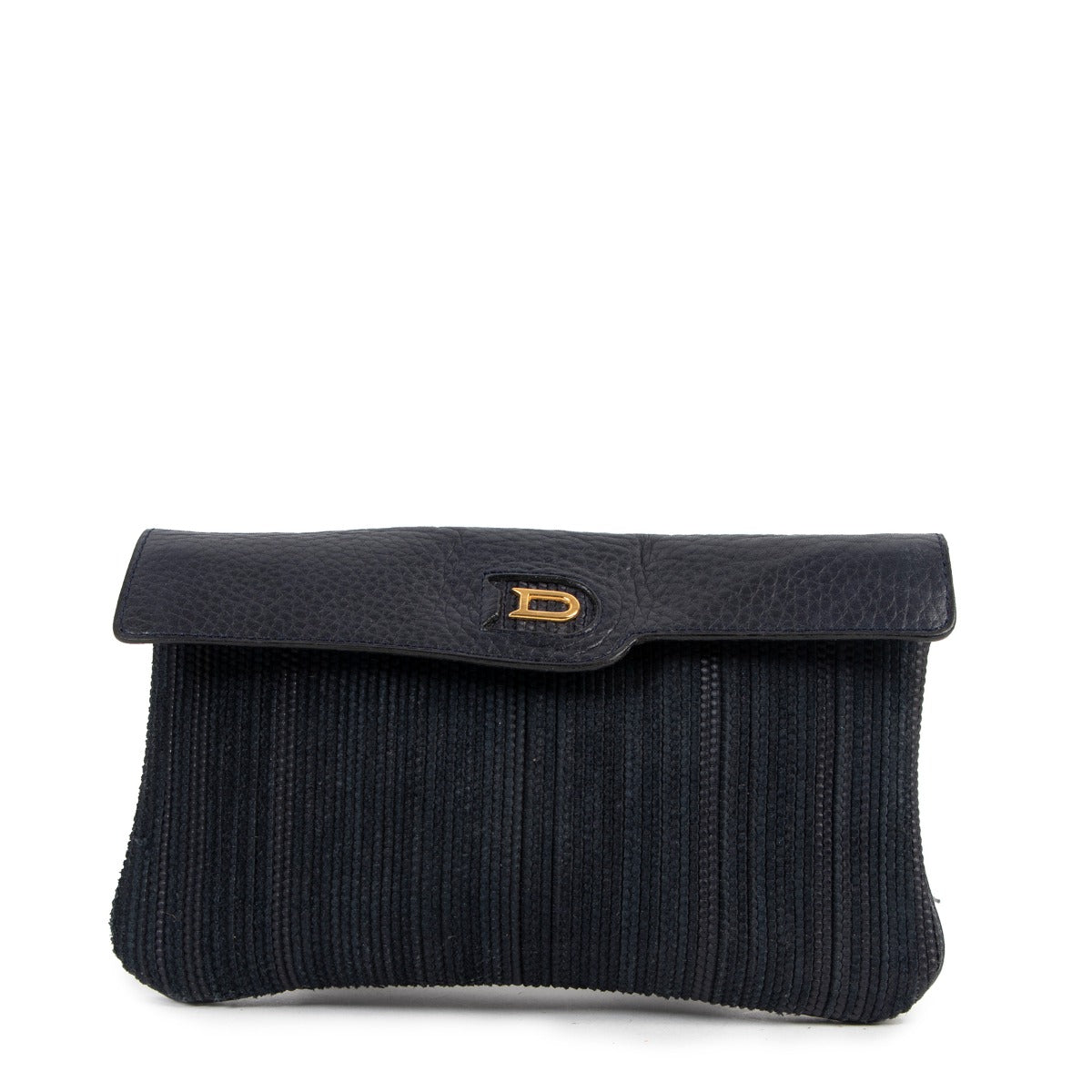 Delvaux Blue Toile De Cuir Pochette