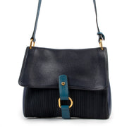 Delvaux Blue Fichu Toile de Cuir Crossbody Bag