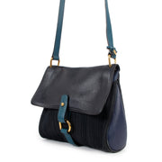 Delvaux Blue Fichu Toile de Cuir Crossbody Bag