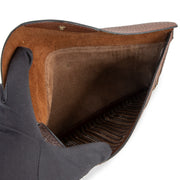 Buy online authentic second hand Delvaux Brown Toile De Cuir Envelope Clutch in very good condition at Labellov in Antwerp