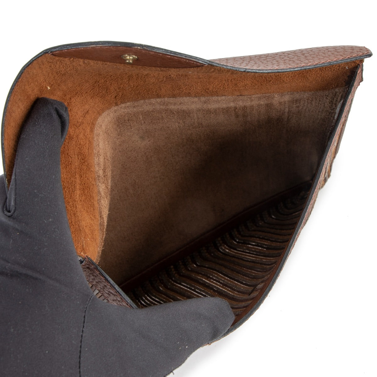 Buy online authentic second hand Delvaux Brown Toile De Cuir Envelope Clutch in very good condition at Labellov in Antwerp