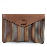 Delvaux Brown Toile De Cuir Envelope Clutch