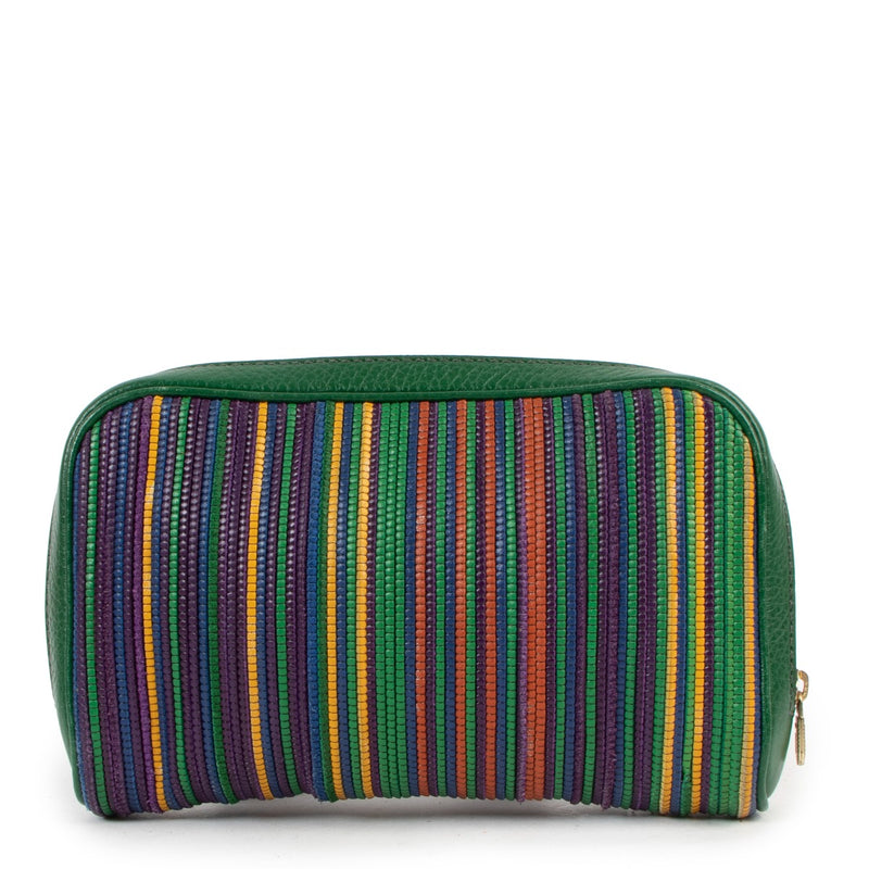 Buy online authentic second hand Delvaux Multicolor Toile De Cuir Pouch in very good condition at Labellov in Antwerp