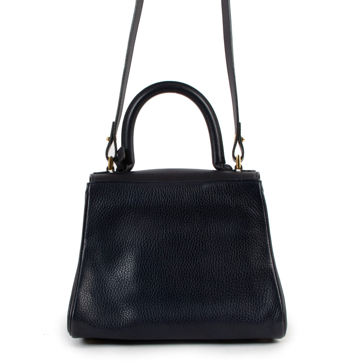 Delvaux Navy Blue Brillant PM