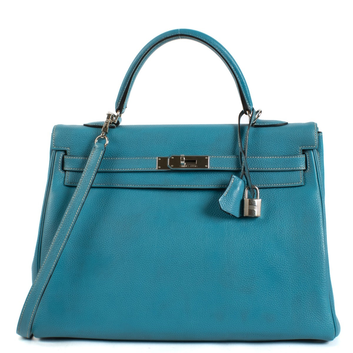 Hermès Kelly 35 Bleu Jean Togo PHW