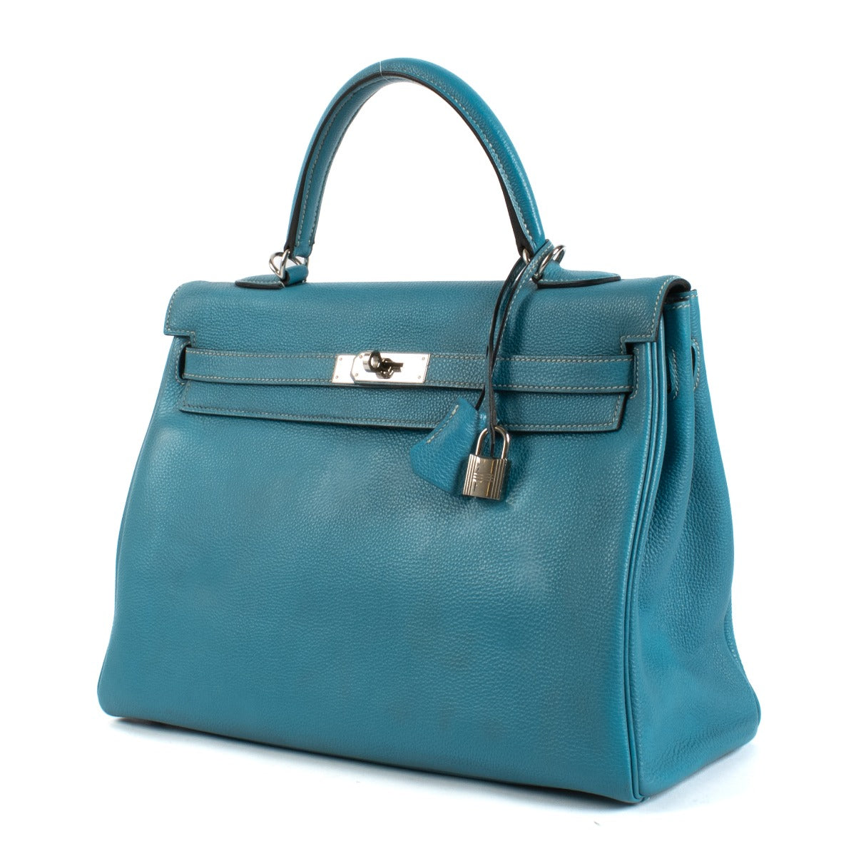 Hermès Kelly 35 Bleu Jean Togo PHW