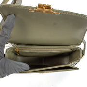 Shop safe online at Labellov in Antwerp, Brussels and Knokke this 100% authentic second hand Celine Green Shiny Calfskin Teen Triomphe Bag