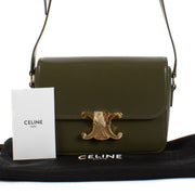 Shop safe online at Labellov in Antwerp, Brussels and Knokke this 100% authentic second hand Celine Green Shiny Calfskin Teen Triomphe Bag