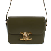 Shop safe online at Labellov in Antwerp, Brussels and Knokke this 100% authentic second hand Celine Green Shiny Calfskin Teen Triomphe Bag