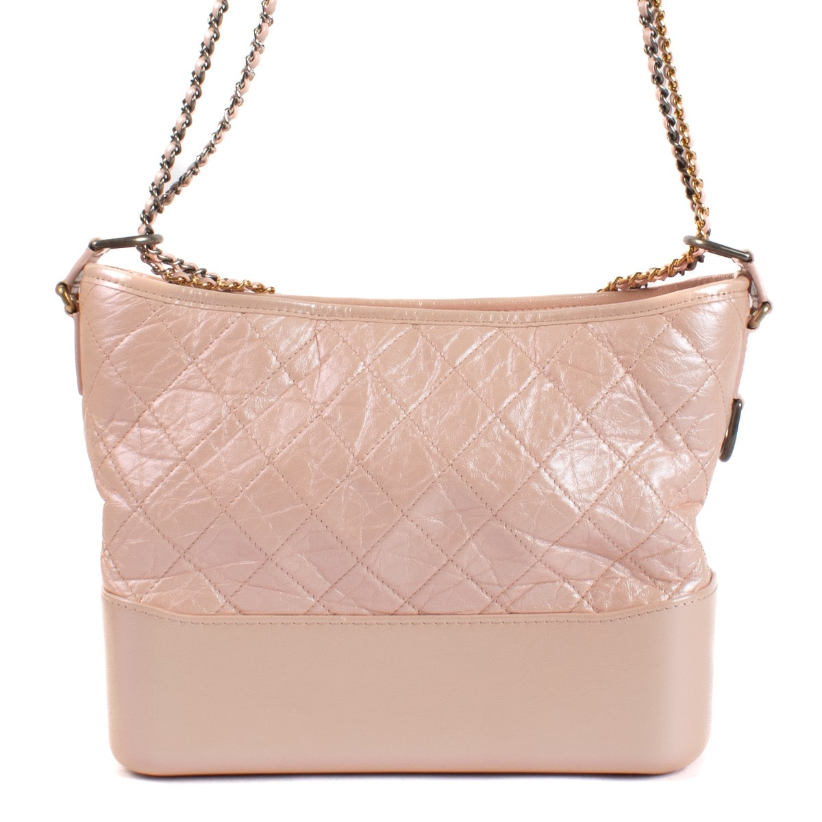 Shop safe online at Labellov in Antwerp, Brussels and Knokke this 100% authentic second hand Chanel Pearly Pink Large Gabrielle Bag