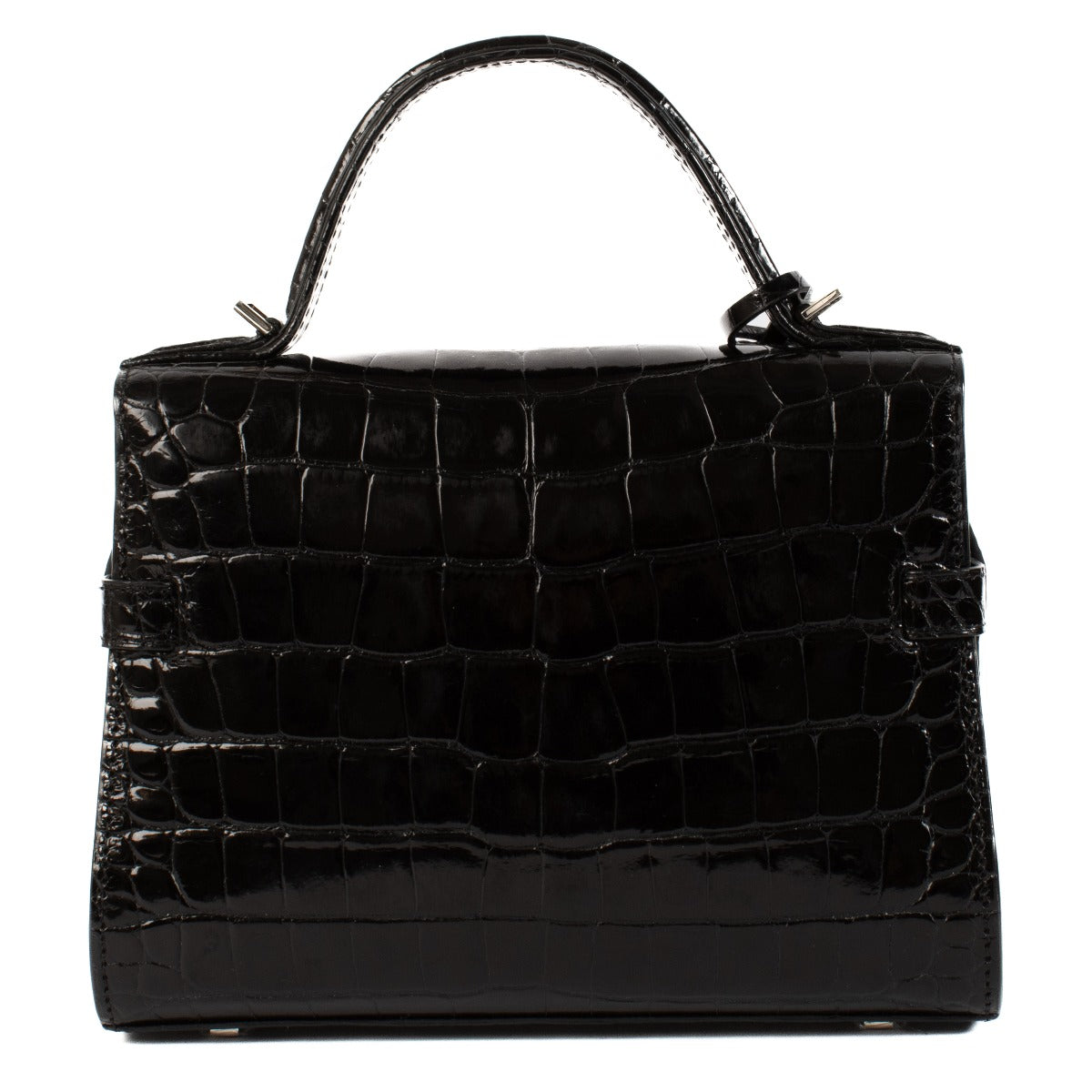 Delvaux Black Shiny Alligator Tempête Mini Bag