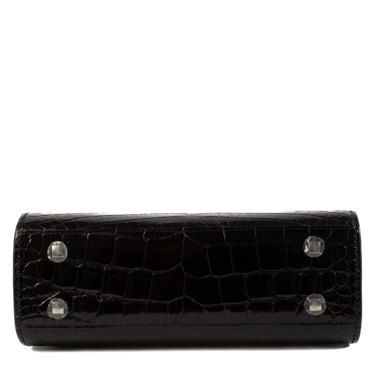 Delvaux Black Shiny Alligator Tempête Mini Bag