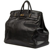 Authentic second vintage Hermès Black Leather Haut à Courroies 60 Travel Bag on www.labellov.com